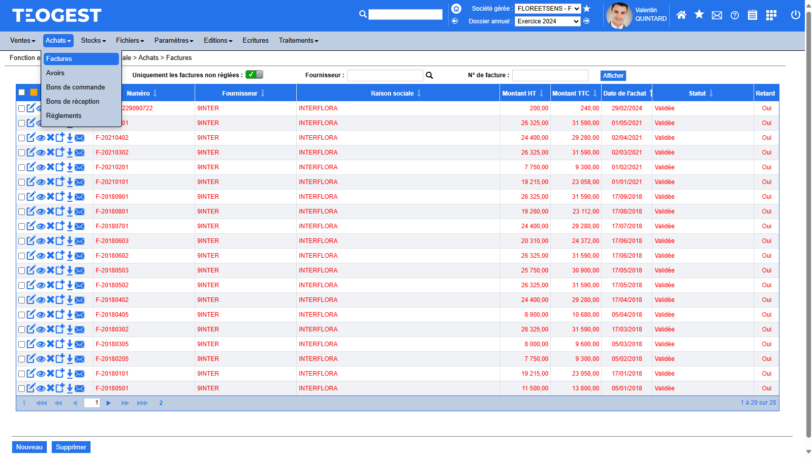 Gestion integrale du cycle achats de la reception a la facturation